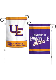 Evansville Purple Aces 2 Sided Logo Garden Flag - Purple