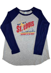 St Louis Grey Meet Me Raglan ¾ Sleeve T Shirt