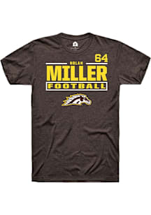 Nolan Miller Western Michigan Broncos Brown Football NIL Stacked Box Short Sleeve Player T Shirt