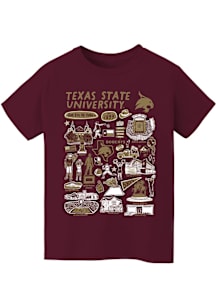 Vive La Fete Texas State Bobcats Youth Maroon Impressions Short Sleeve T-Shirt
