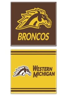 Brown  Western Michigan Broncos 2pk 2x3 Rectangle Magnet