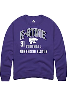 Monterrio Elston Rally Mens Purple K-State Wildcats NIL Arch Logo Player Crew