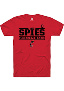 Andi Spies Cincinnati Bearcats Red NIL Stacked Box Short Sleeve Player T Shirt