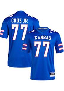 Enrique Cruz Jr  Adidas Kansas Jayhawks Blue Football NIL Football Jersey