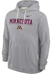 Nike Minnesota Golden Gophers Mens Grey Primary Logo Long Sleeve Hoodie