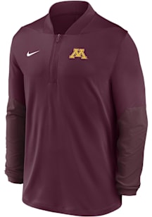 Nike Minnesota Golden Gophers Mens Maroon Primary Logo Long Sleeve Qtr Zip Pullover