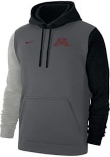 Nike Minnesota Golden Gophers Mens Grey Primary Logo Long Sleeve Hoodie