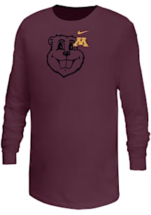 Nike Minnesota Golden Gophers Youth  Primary logo Long Sleeve T-Shirt