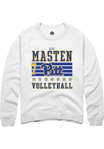 Izzy Masten Rally Mens White Pitt Panthers NIL Striped Player Crew
