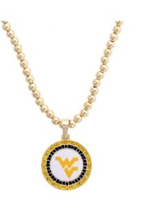 West Virginia Mountaineers Pave Disc Necklace