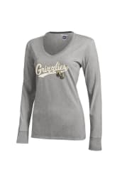 Oakland University Golden Grizzlies Womens Grey Tailswept Long Sleeve T-Shirt
