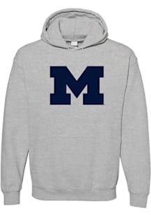 Michigan Wolverines Mens Grey Primary Logo Long Sleeve Hoodie