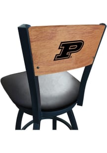 Black Purdue Boilermakers Vinyl Seat Maple Back Swivel Pub Stool