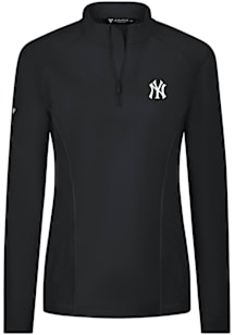 Levelwear New York Yankees Womens Black Upright Insignia 2.0 Qtr Zip