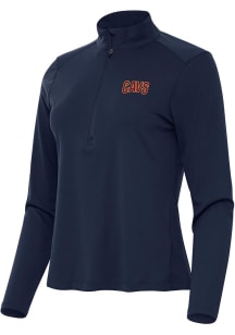 Antigua Cleveland Cavaliers Womens Navy Blue Tribute Qtr Zip