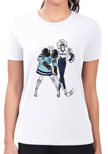 4Her Seattle Kraken Womens White Hockey Girls Style Short Sleeve T-Shirt
