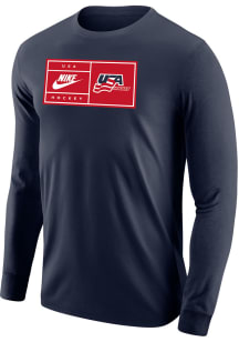 Nike Team USA Navy Blue Core Cotton Long Sleeve T Shirt