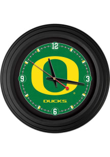 Black Oregon Ducks Traditional Wall Clock