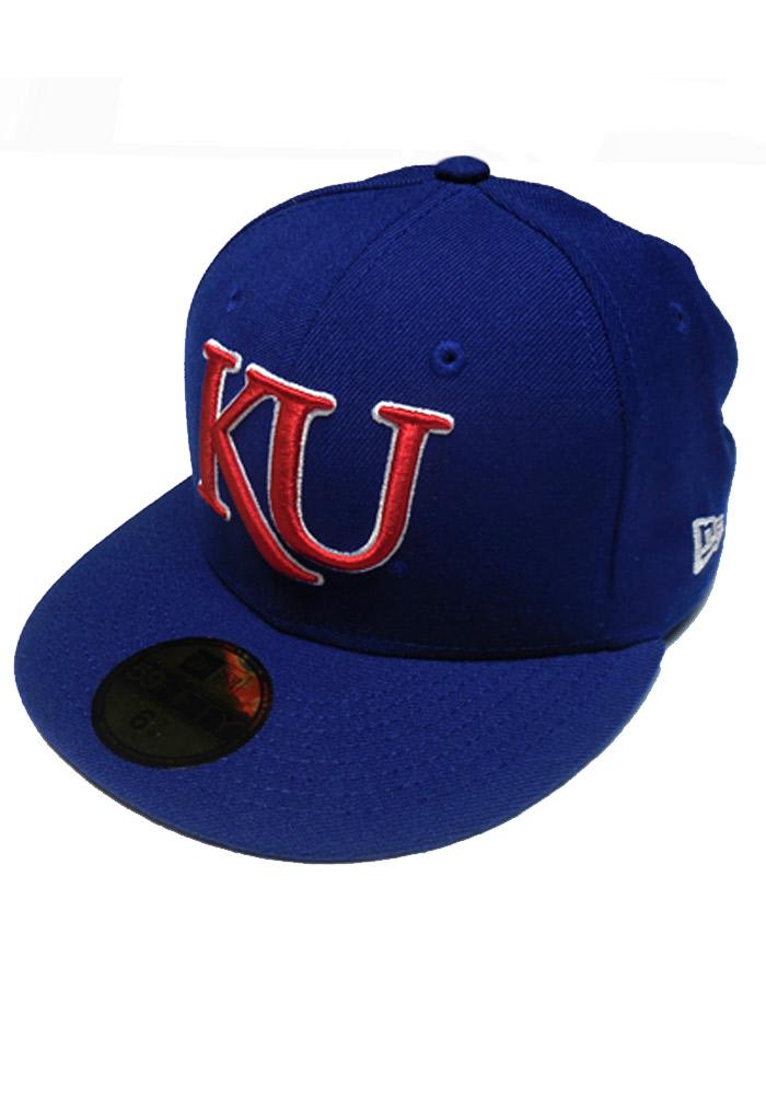 New Era Kansas Jayhawks Mens Blue 59FIFTY Fitted Hat