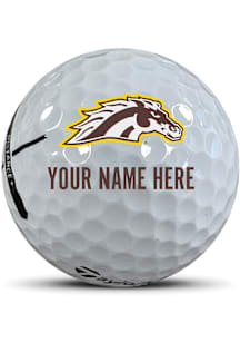 White Western Michigan Broncos Custom team logo Golf Balls