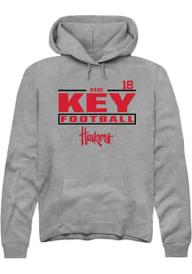 Dane Key Rally Mens Graphite Nebraska Cornhuskers NIL Stacked Box Player Hood
