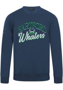 Levelwear Hartford Whalers Mens Navy Blue Zane Origins Long Sleeve Crew Sweatshirt