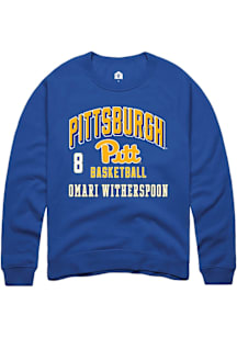 Omari Witherspoon Pitt Panthers Mens Blue NIL Arch Logo Player Crew