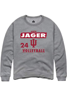 jaidyn jager Indiana Hoosiers Mens Grey NIL Striped Player Crew
