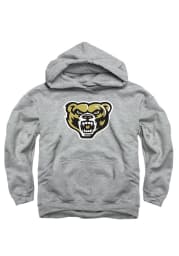 Oakland University Golden Grizzlies Kids Grey Logo Long Sleeve Hoodie