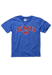 SMU Mustangs Youth Blue Arch Mascot Short Sleeve T-Shirt