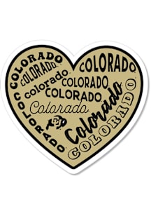 Colorado Buffaloes 3.5" Heart Rugged Stickers - Black