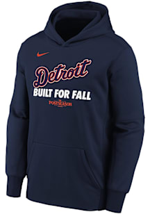 Nike Detroit Tigers Youth Navy Blue 2025 Postseason Participant AC Long Sleeve Hoodie
