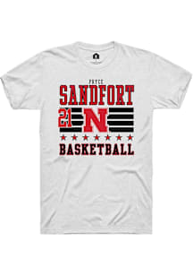 Pryce Sandfort Nebraska Cornhuskers White NIL Striped Short Sleeve Player T Shirt