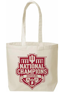 Indiana Hoosiers White CFP National Champions 2025 Canvas Tote