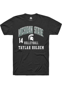 Taylah Holdem Rally Mens Black Michigan State Spartans NIL Arch Logo Player T Shirt
