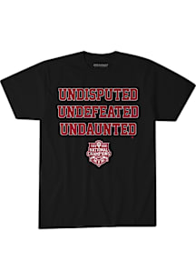 BreakingT Indiana Hoosiers Black 2025 Football National Champions Never Satisfied Short Sleeve T S..