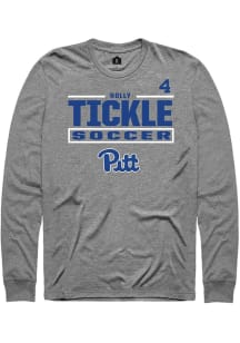 Holly Tickle Mens Graphite Pitt Panthers NIL Stacked Box Long Sleeve Player T Shirt