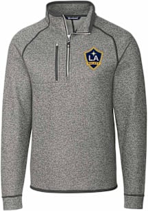 Cutter and Buck LA Galaxy Mens Grey Mainsail Long Sleeve Qtr Zip Pullover