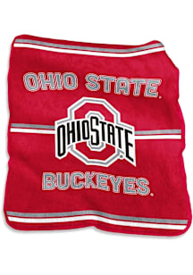 Ohio State Buckeyes Red Logo Brands Retro Raschel Throw Blanket