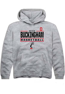 Bryson Buckingham Rally Cincinnati Bearcats Youth NIL Stacked Box Long Sleeve Player Hoodie Grey