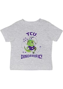 Vive La Fete TCU Horned Frogs Infant Dino-Riffic Short Sleeve T-Shirt Grey