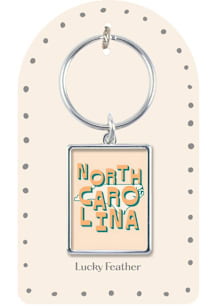 North Carolina Metal Keychain - Orange