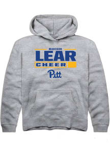 Madison Lear Rally Youth Grey Pitt Panthers NIL Stacked Box Long Sleeve Player Hoodie