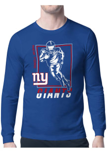 Starter New York Giants Blue Grid Long Sleeve T Shirt