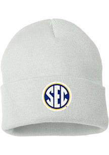 B-Unlimited SEC White SEC Cuff Beanie Mens Knit Hat