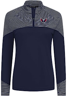 Levelwear Washington Capitals Womens Navy Blue Classic Stripes Embroidered 3D Patch Qtr Zip