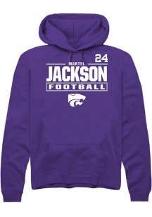 Martel Jackson Rally Mens Purple K-State Wildcats NIL Stacked Box Player Hood