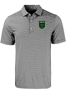 Cutter and Buck Austin FC Mens Black Forge Double Stripe Short Sleeve Polo