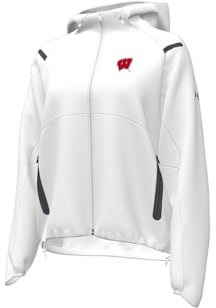 Under Armour Wisconsin Badgers Womens White Woven Long Sleeve Full Zip Jacket
