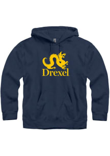 Mens Navy Blue Drexel Dragons Big Logo Hooded Sweatshirt